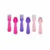 סט כפיות ומזלגות ורוד Lunch Punch Fork & Spoon Set - Pink