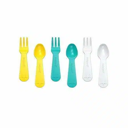 סט כפיות ומזלגות צהוב Lunch Punch Fork & Spoon Set - Yellow