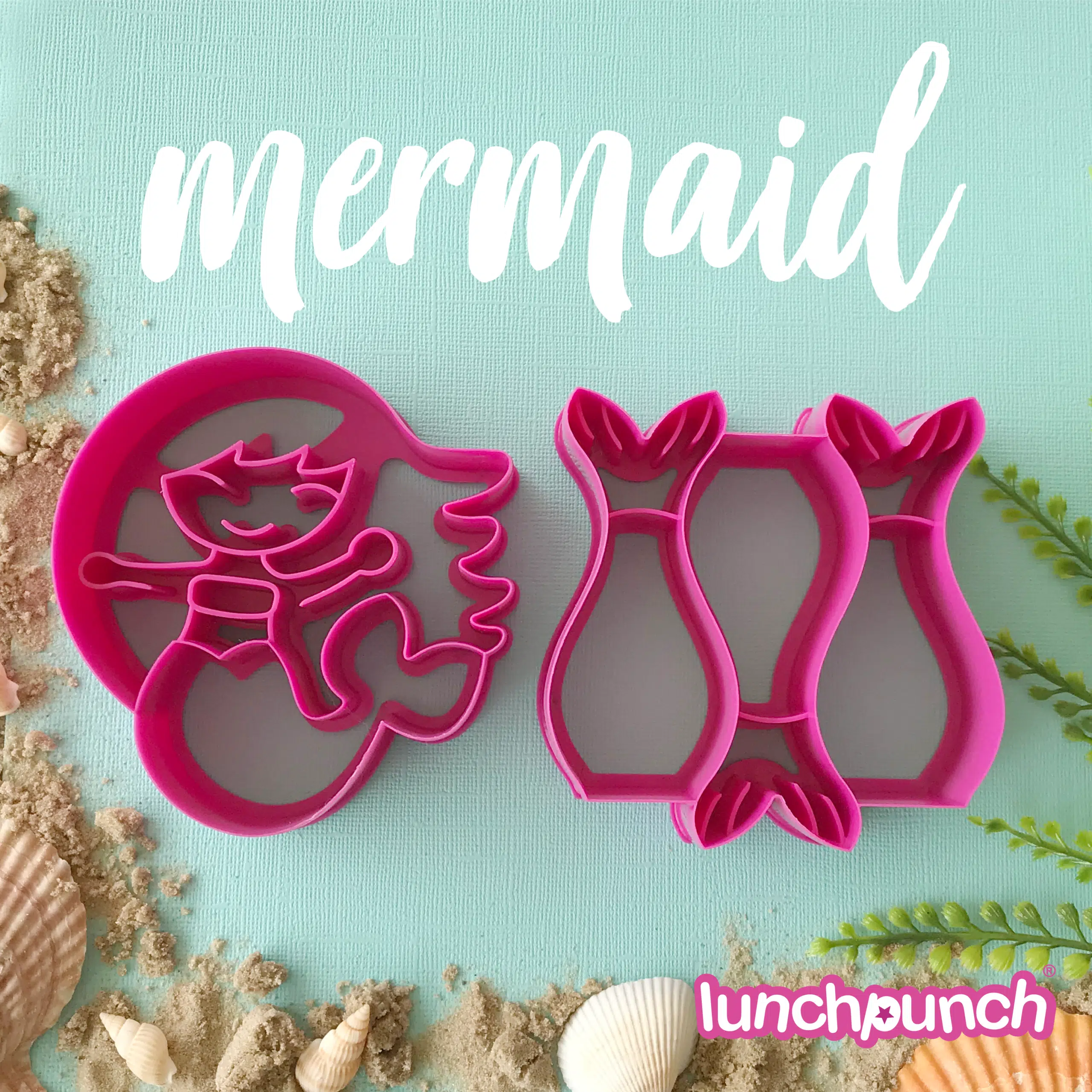 ⁦חותכני לחם בתולת ים Lunch Punch Sandwich Cutters - Mermaid⁩ – תמונה ⁦7⁩