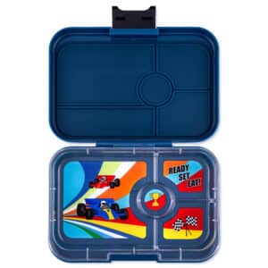 קופסת יאמבוקס טאפאס – 4 תאים, Monte Carlo Blue, Race Cars