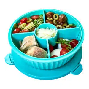 קופסת אוכל לסלט Poke Bowl – Paradise Aqua, 4 תאים