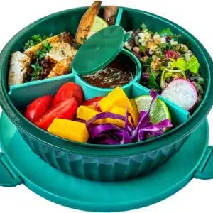 קופסת אוכל לסלט Poke Bowl – Kale Green, 3 תאים
