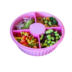 קופסת אוכל לסלט Poke Bowl – Guava Pink, 4 תאים