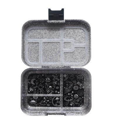 קופסת אוכל מאנץ' בוקס עם נצנצים Sparkle Black (Mega3 artwork tray) 7606