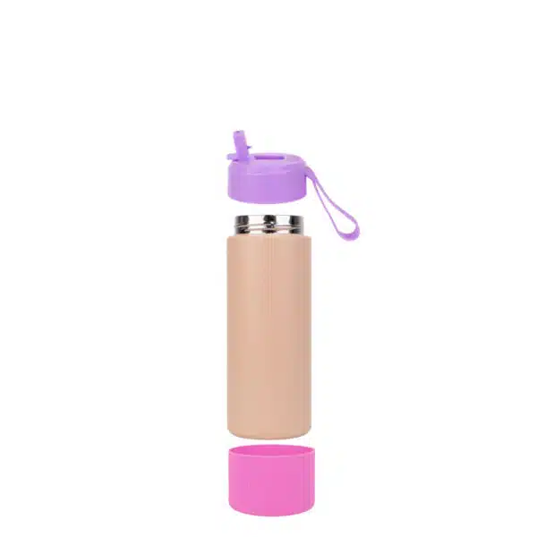בקבוק תרמי בצבעים עם במפר ורוד