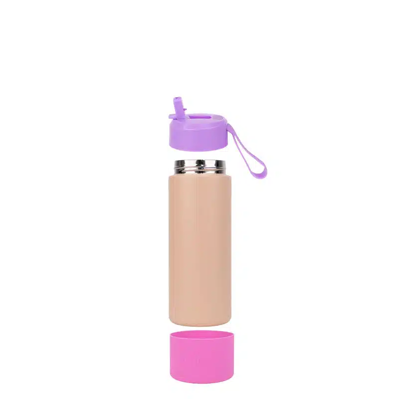 בקבוק תרמי בצבעים עם במפר ורוד