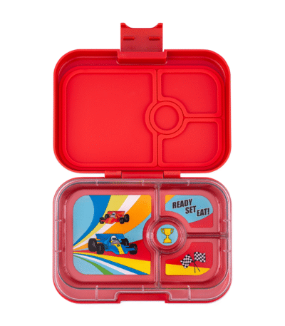 קופסת אוכל מחולקת יאמבוקס פנינו Roar Red - מגש Race Cars 2946