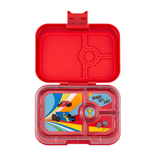 קופסת אוכל מחולקת יאמבוקס פנינו Roar Red - מגש Race Cars 2946