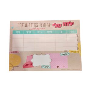 לוח תכנון ארוחת בוקר