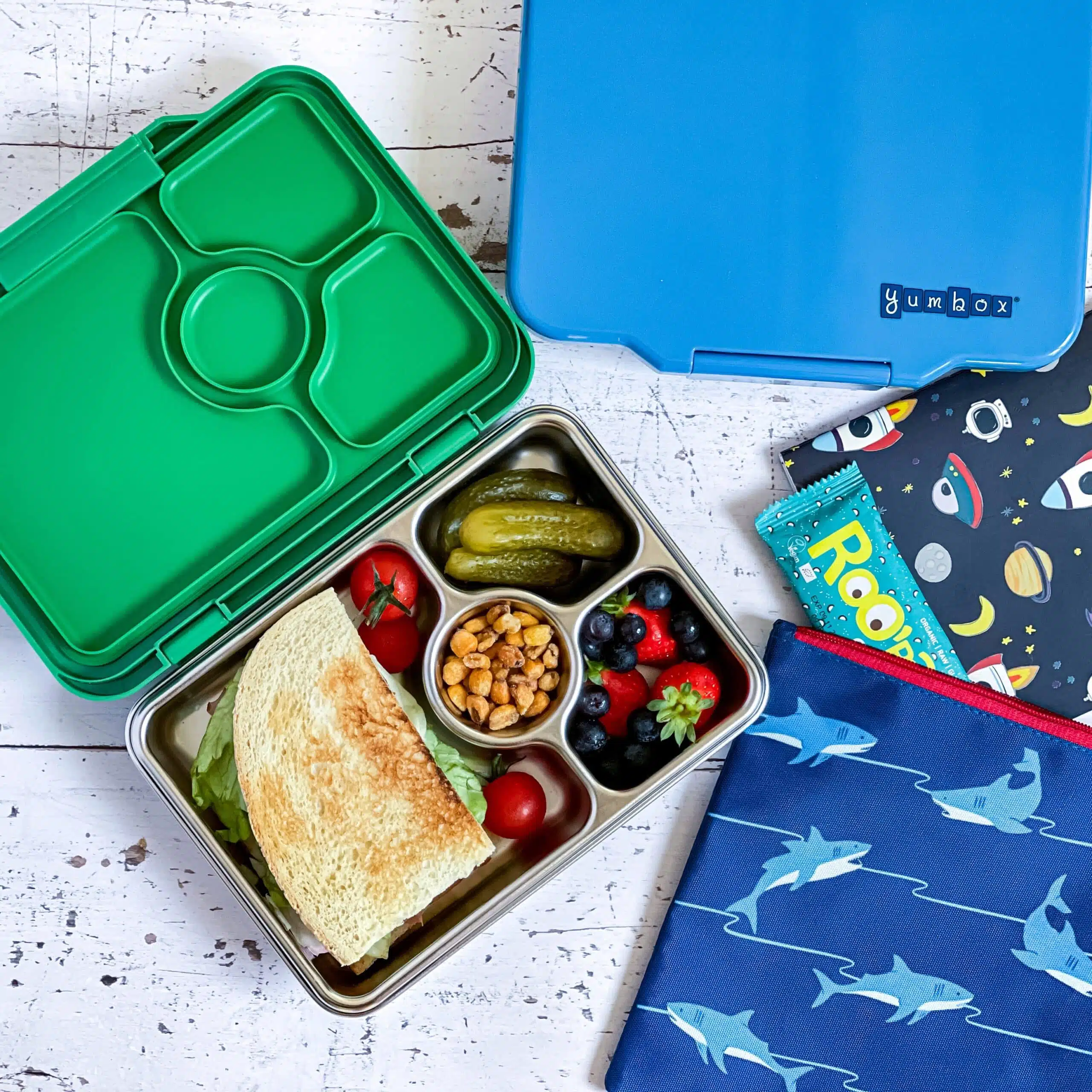 Yumbox Pret קופסת מחולקת מנירוסטה ירוקה