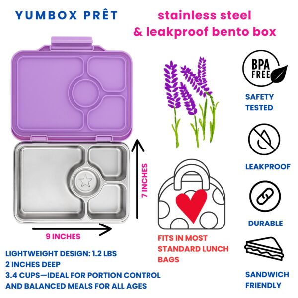 Yumbox Pret קופסת אוכל מנירוסטה