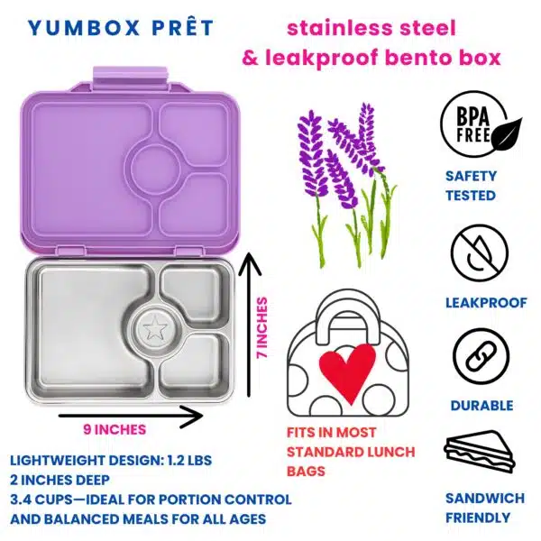 Yumbox Pret קופסת אוכל מנירוסטה