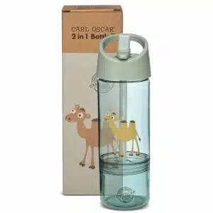 טו אין וואן - בקבוק שתיה לילדים 0.3 + 0.15 מל - 2in 1 - בצבעי פסטל 6223 Green