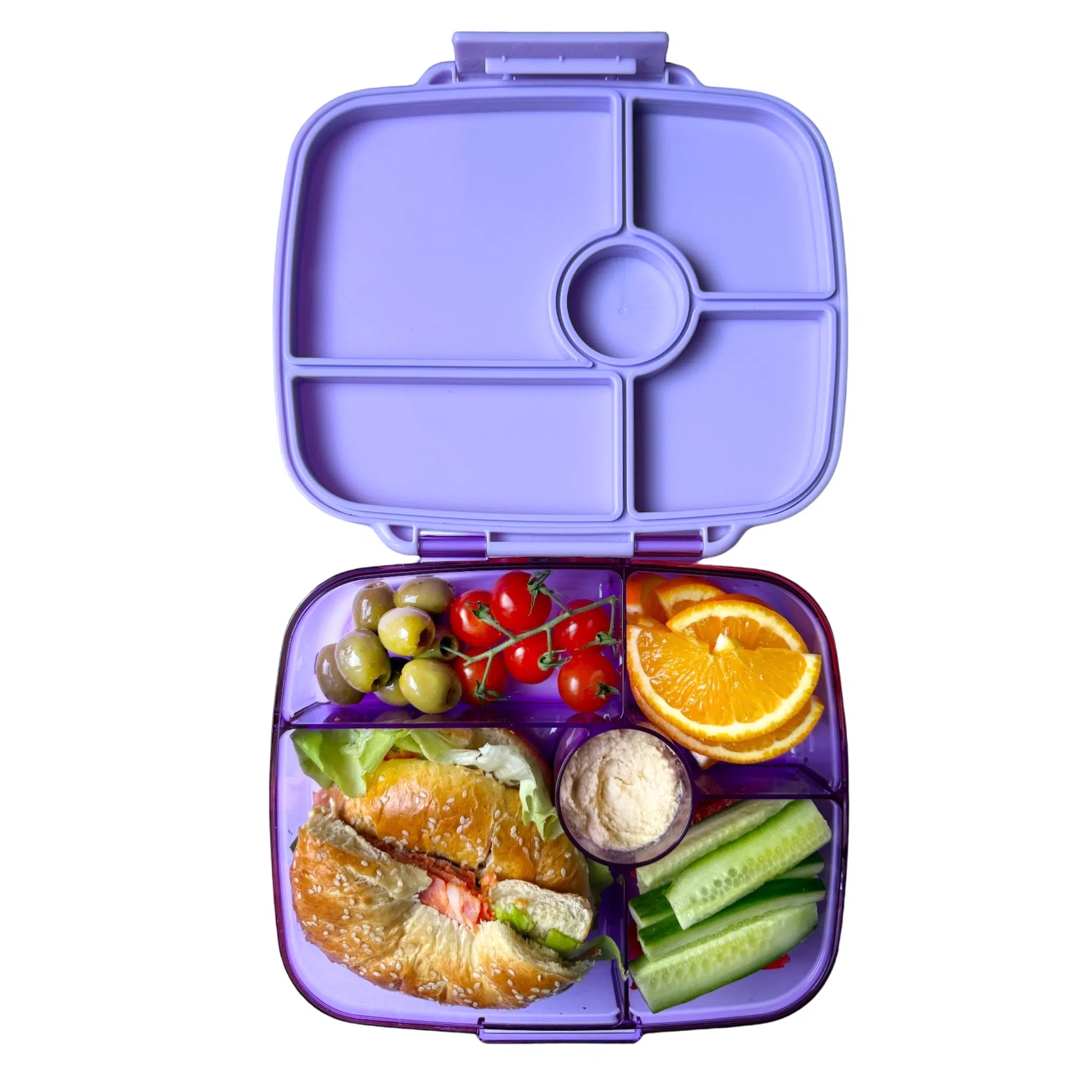 Kyoto Purple Yumbox Go with bagel יאמבוקס גו - קופסת אוכל מחולקת Yumbox Go 