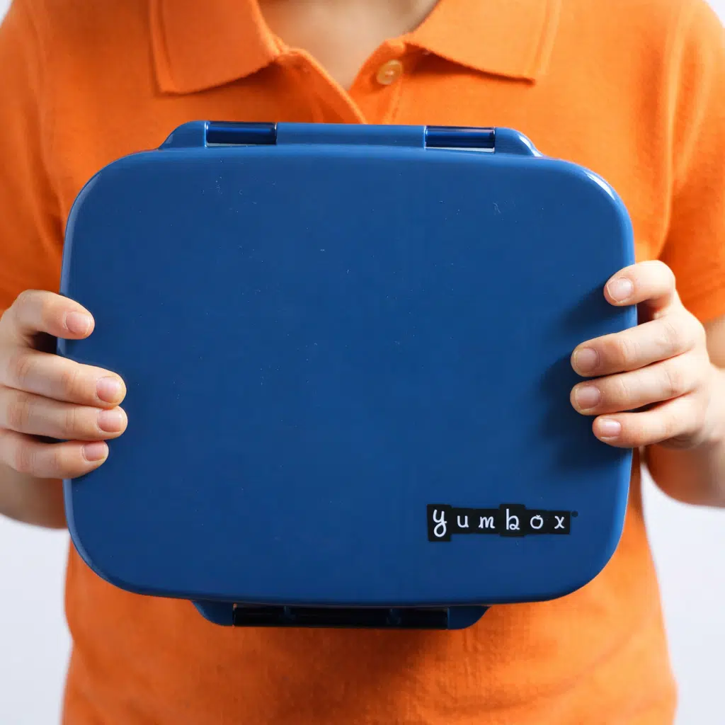 Oslo Blue Yumbox Go Child Hands Holding