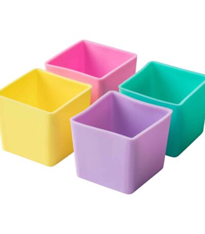 7637 Munchcups – גביעי סיליקון מרובעים לקופסאות אוכל פסטל