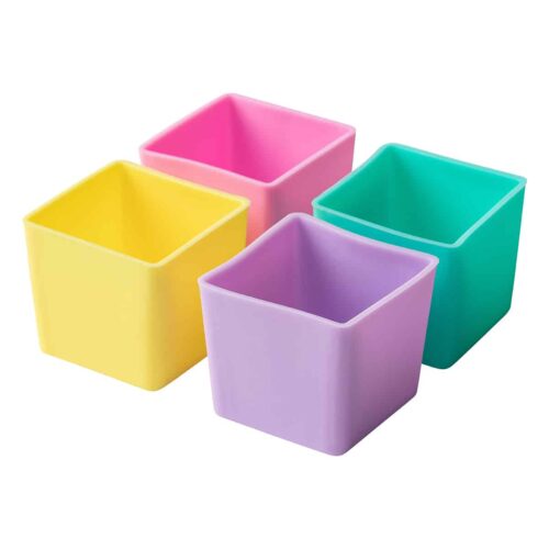 7637 Munchcups – גביעי סיליקון מרובעים לקופסאות אוכל פסטל