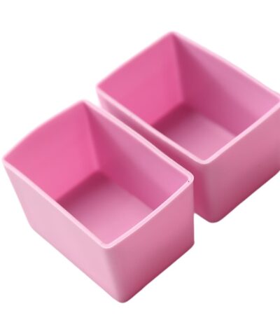 Munchcups – זוג גביעי סיליקון מלבניים לקופסאות אוכל pink 7640