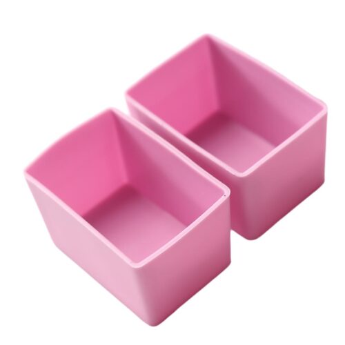 Munchcups – זוג גביעי סיליקון מלבניים לקופסאות אוכל pink 7640