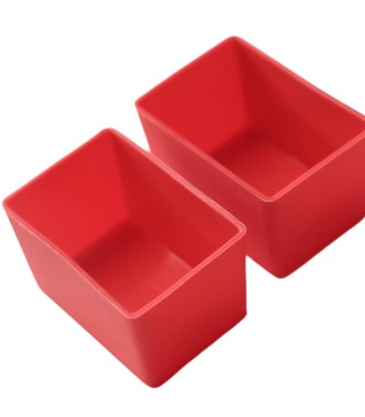 7644 Munchcups – זוג גביעי סיליקון מלבניים לקופסאות אוכל red