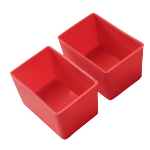 7644 Munchcups – זוג גביעי סיליקון מלבניים לקופסאות אוכל red