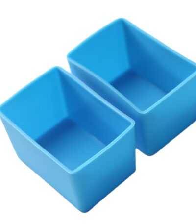7645 Munchcups – זוג גביעי סיליקון מלבניים לקופסאות אוכל blue