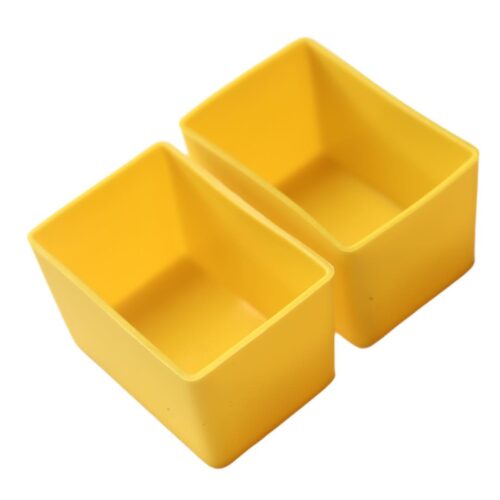 7647 Munchcups – זוג גביעי סיליקון מלבניים לקופסאות אוכל yellow
