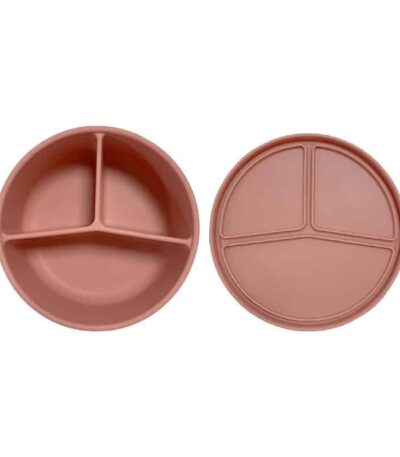 Munchbox Flexi3 Round – קופסת אוכל בנטו עגולה 3 תאים מסיליקון פרימיום pink 7658