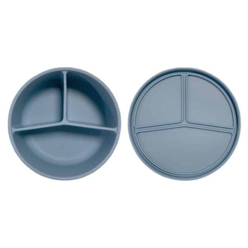 Munchbox Flexi3 Round – קופסת אוכל בנטו עגולה 3 תאים מסיליקון פרימיום blue 7659