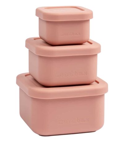 סט 3 קופסיות סיליקון עגולות אטומות לנזילות (Nesting) pink 7662