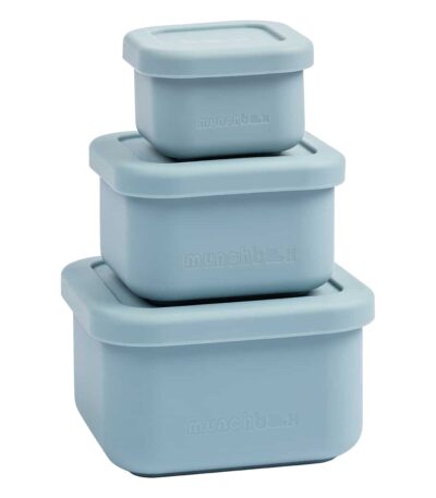 סט 3 קופסיות סיליקון עגולות אטומות לנזילות (Nesting) blue 7663
