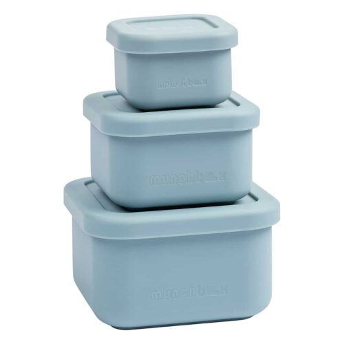 סט 3 קופסיות סיליקון עגולות אטומות לנזילות (Nesting) blue 7663
