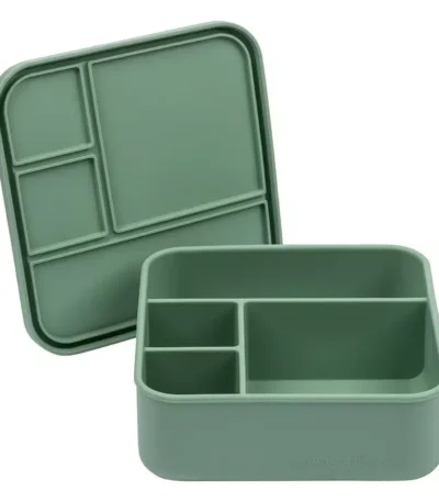 7661 Munchbox Flexi4 Square – קופסת אוכל בנטו 4 תאים מסיליקון פרימיום Sage