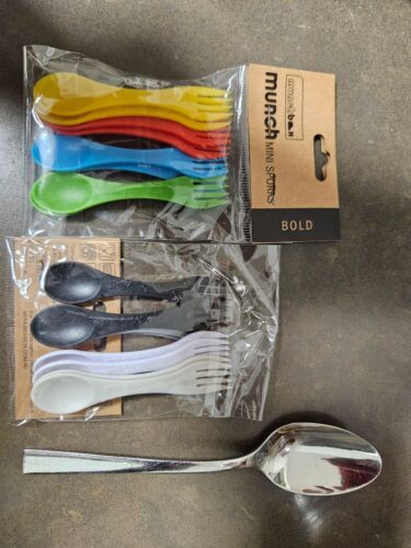 Click to view full screen סט 8 (כזלג) כפית מזלג בגודל מיני Munch Sporks Mini photo review